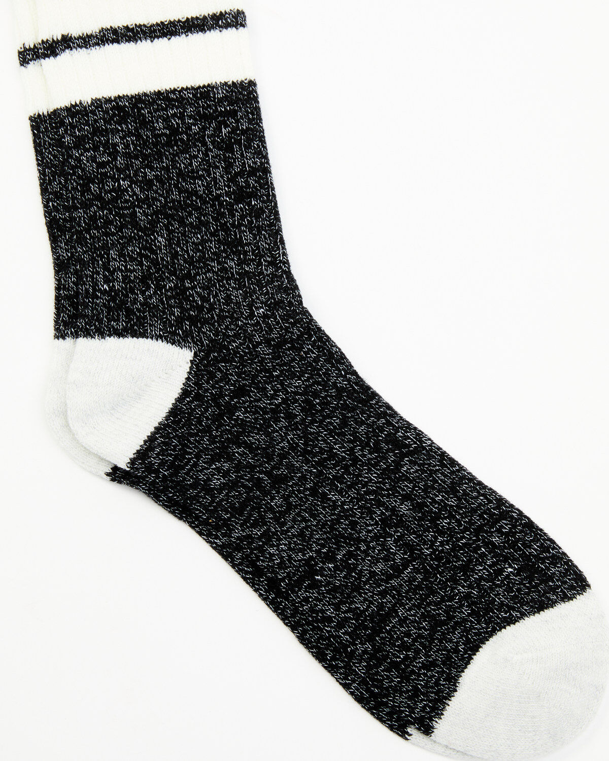 Image #1 - Brother's and Sons Men's Charcoal Rugby Stripe Crew Socks, Charcoal, hi-res