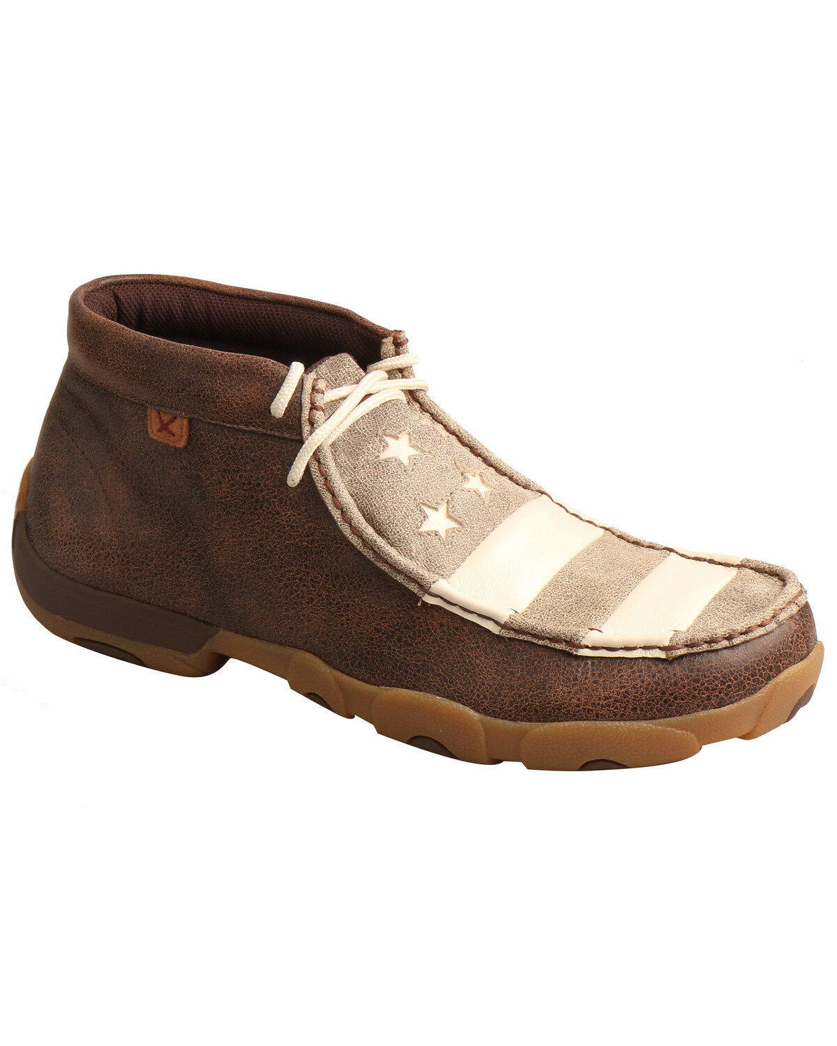 Image #1 - Twisted X Men's Patriotic Driving Moccasin Shoes - Moc Toe, Brown, hi-res