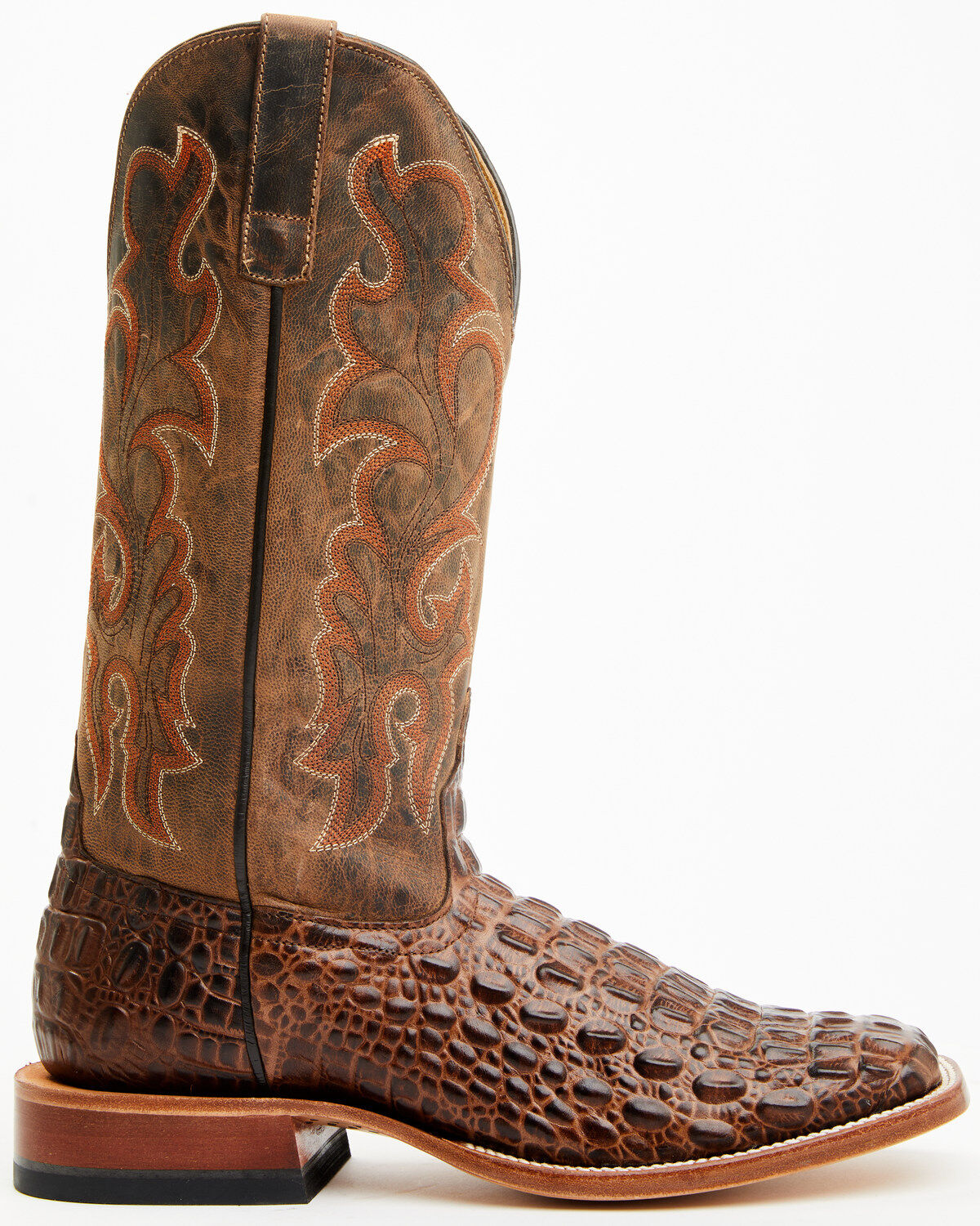 Image #2 - Horse Power Men's Nile Crocodile Print Western Boots - Square Toe, Brown, hi-res
