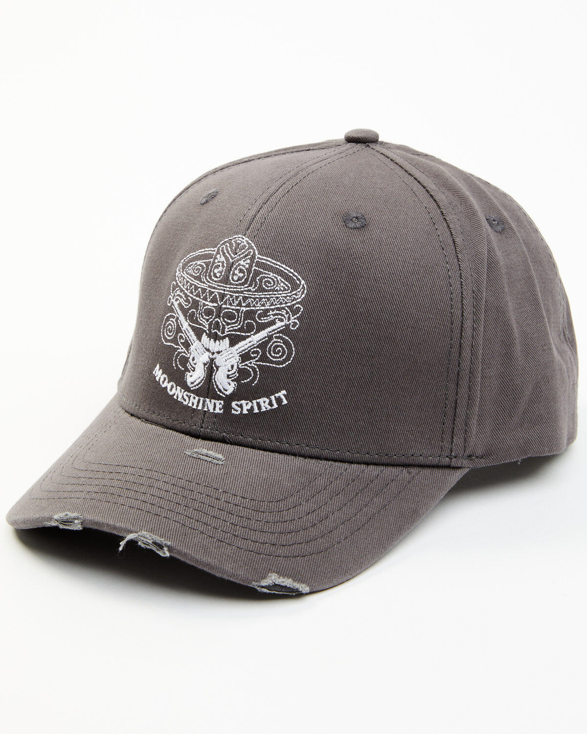 Moonshine Spirit&reg; Men's Candy Skull Ball Cap, Grey, hi-res