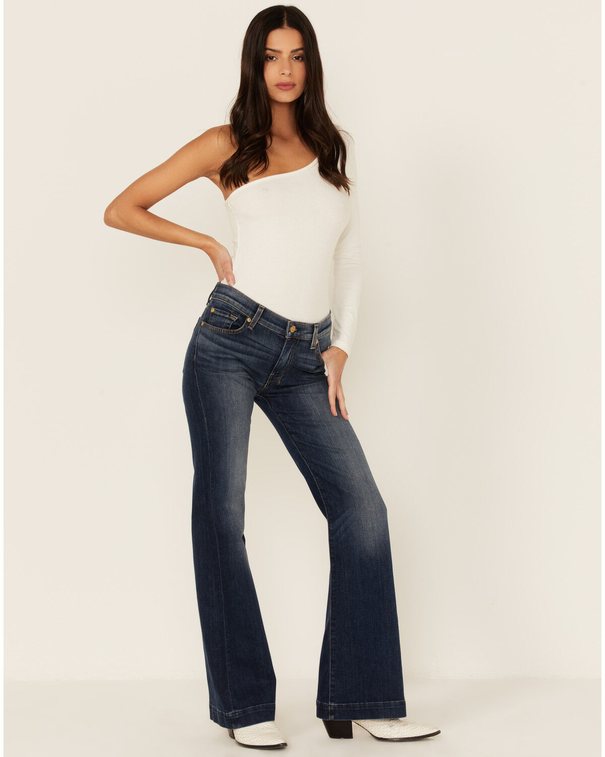 Image #3 - 7 For All Mankind Women's Melrose Medium Wash Dojo Trouser Denim Jeans, Blue, hi-res