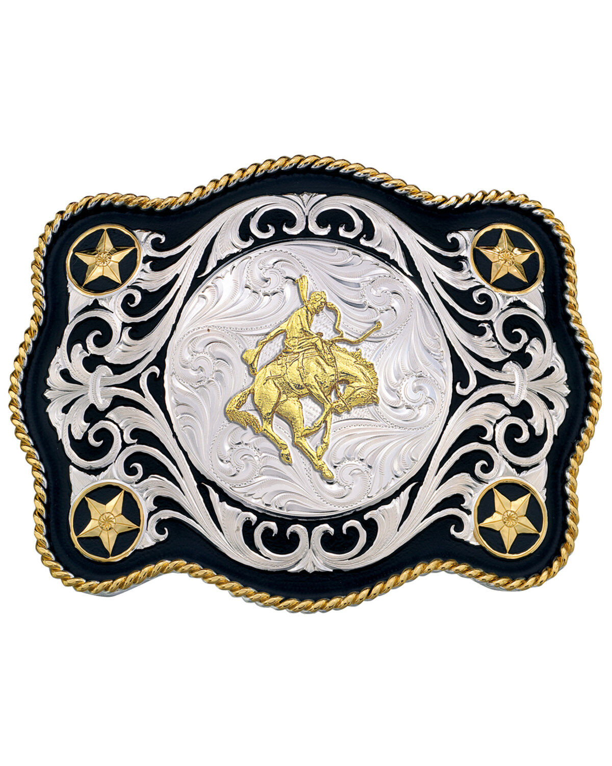 Image #1 - Montana Silversmiths Men's Scalloped Sheridan Belt Buckle, Multi, hi-res