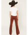 Image #3 - Rock & Roll Denim Girls' Corduroy Flare Stretch Jeans, Rust Copper, hi-res