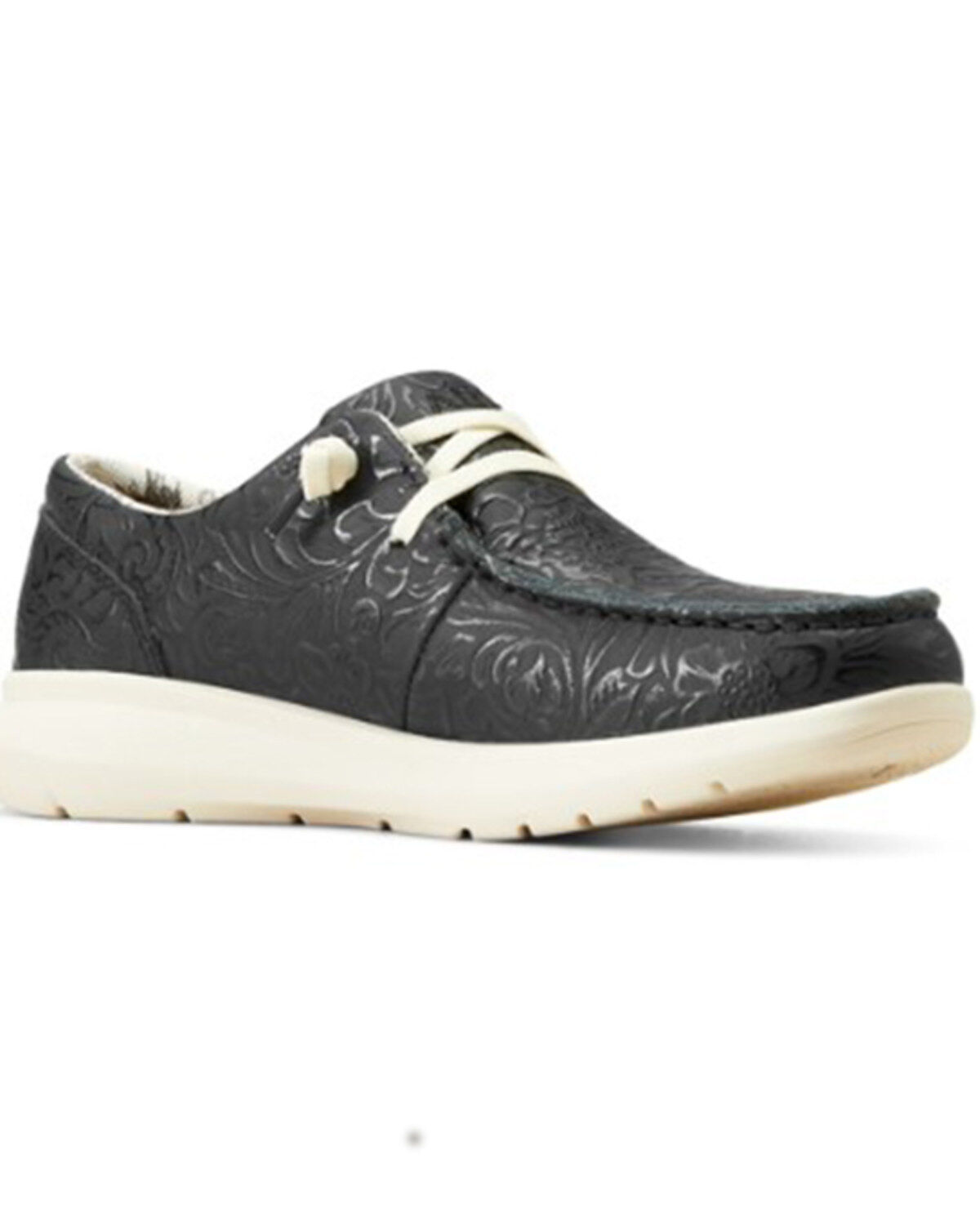 Image #1 - Ariat Women's Hilo Floral Embossed Casual Shoes - Moc Toe, Black, hi-res