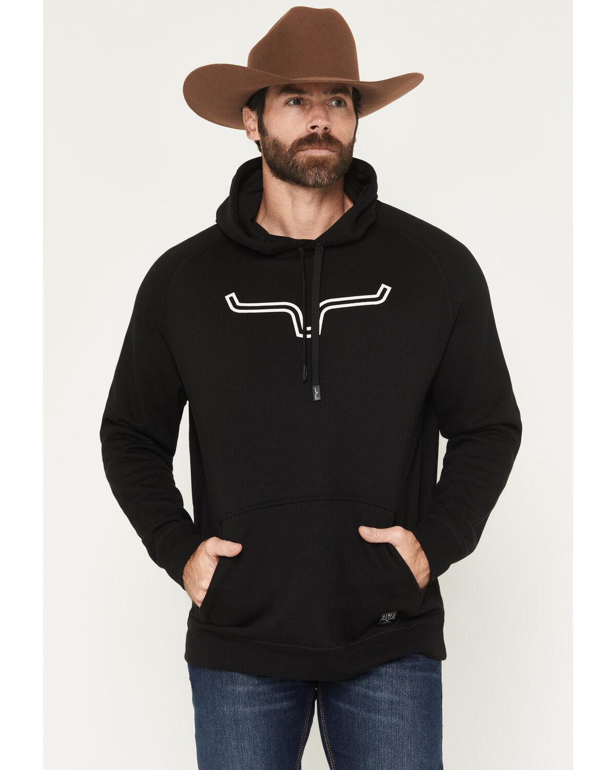 Image #1 - Kimes Ranch Men's Outlier Logo Hooded Sweatshirt, Black, hi-res