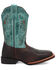 Image #2 - Dan Post Girls' Salina Western Boots - Broad Square Toe, Chocolate/turquoise, hi-res