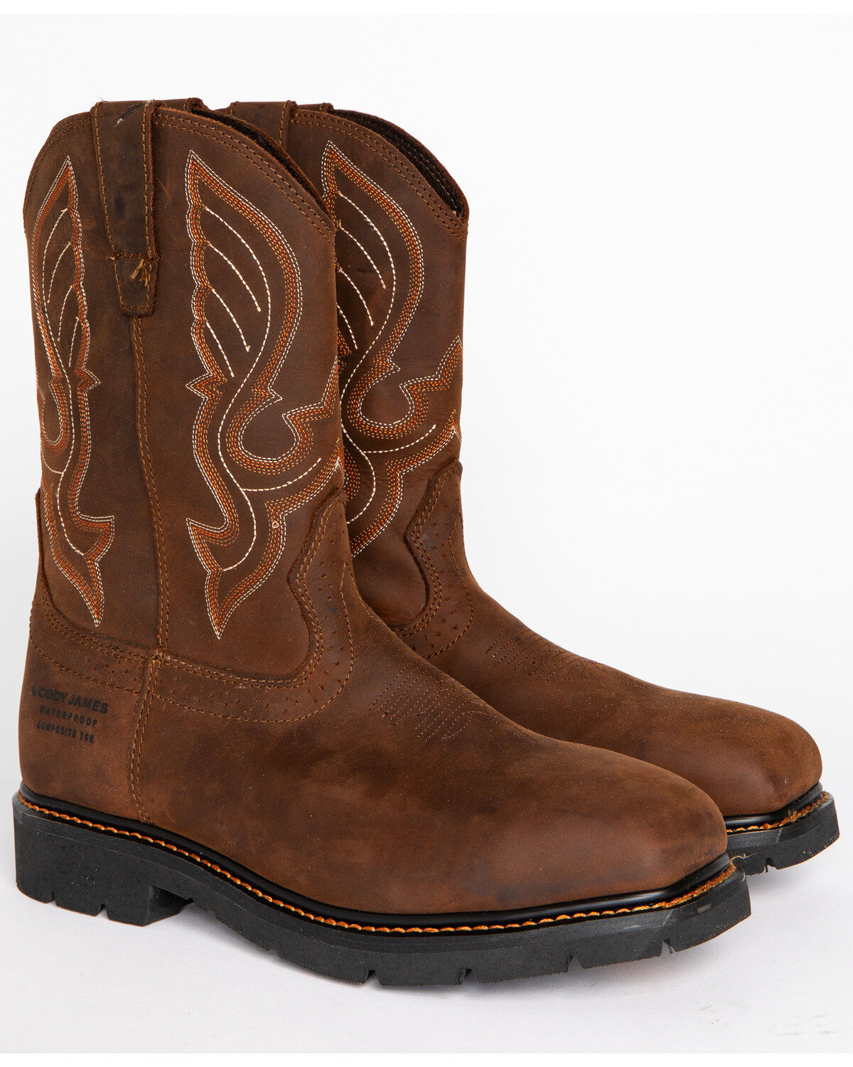 Image #1 - Cody James&reg; Men's Waterproof Composite Toe Pull On Work Boots, Brown, hi-res