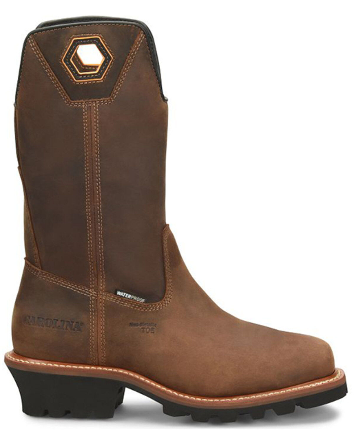 Image #2 - Carolina Men's 12" Coppice Wellington Waterproof Logger Work Boots - Composite Toe, Brown, hi-res
