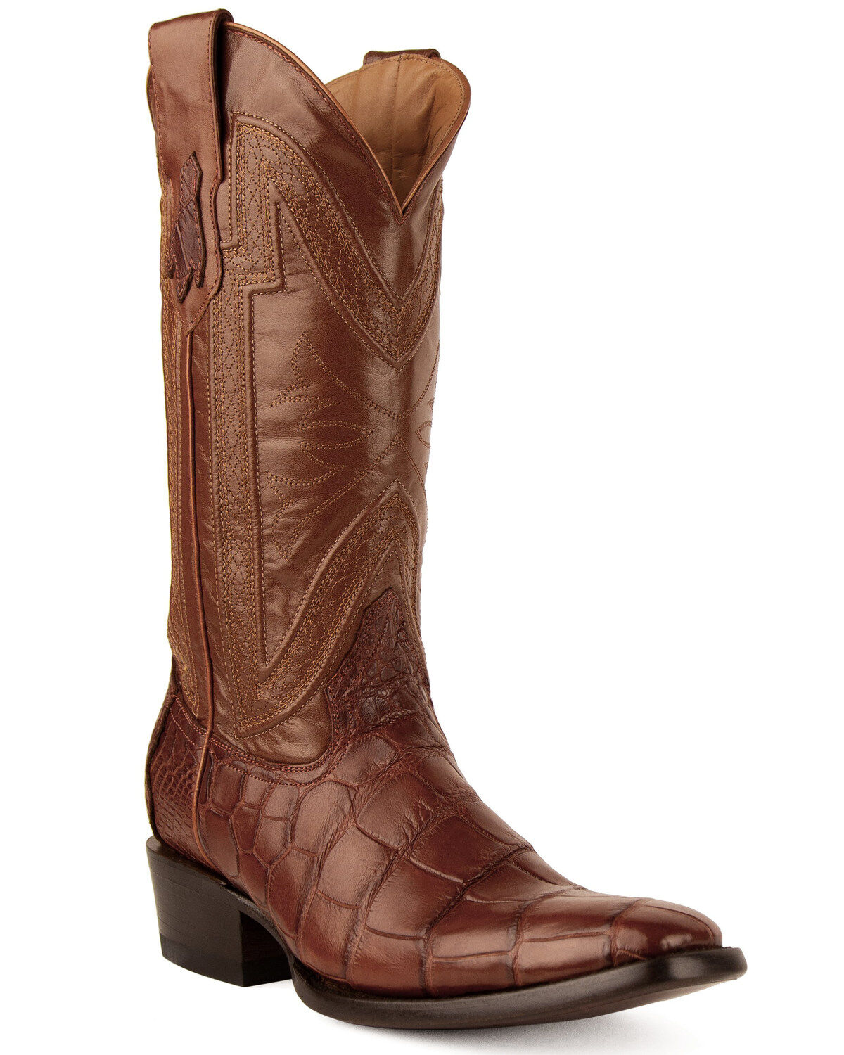 Image #1 - Ferrini Men's Stallion Western Boots - Square Toe, Cognac, hi-res