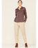 Image #2 - Columbia Women's Malbec Plaid Print Ridge Lite Long Sleeve Button-Down Western Shirt, Burgundy, hi-res