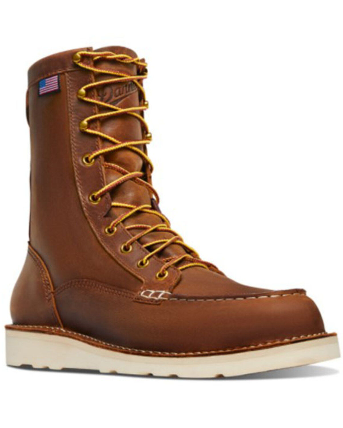 Image #1 - Danner Men's Bull Run Lace-Up Work Boots - Soft Toe, Brown, hi-res