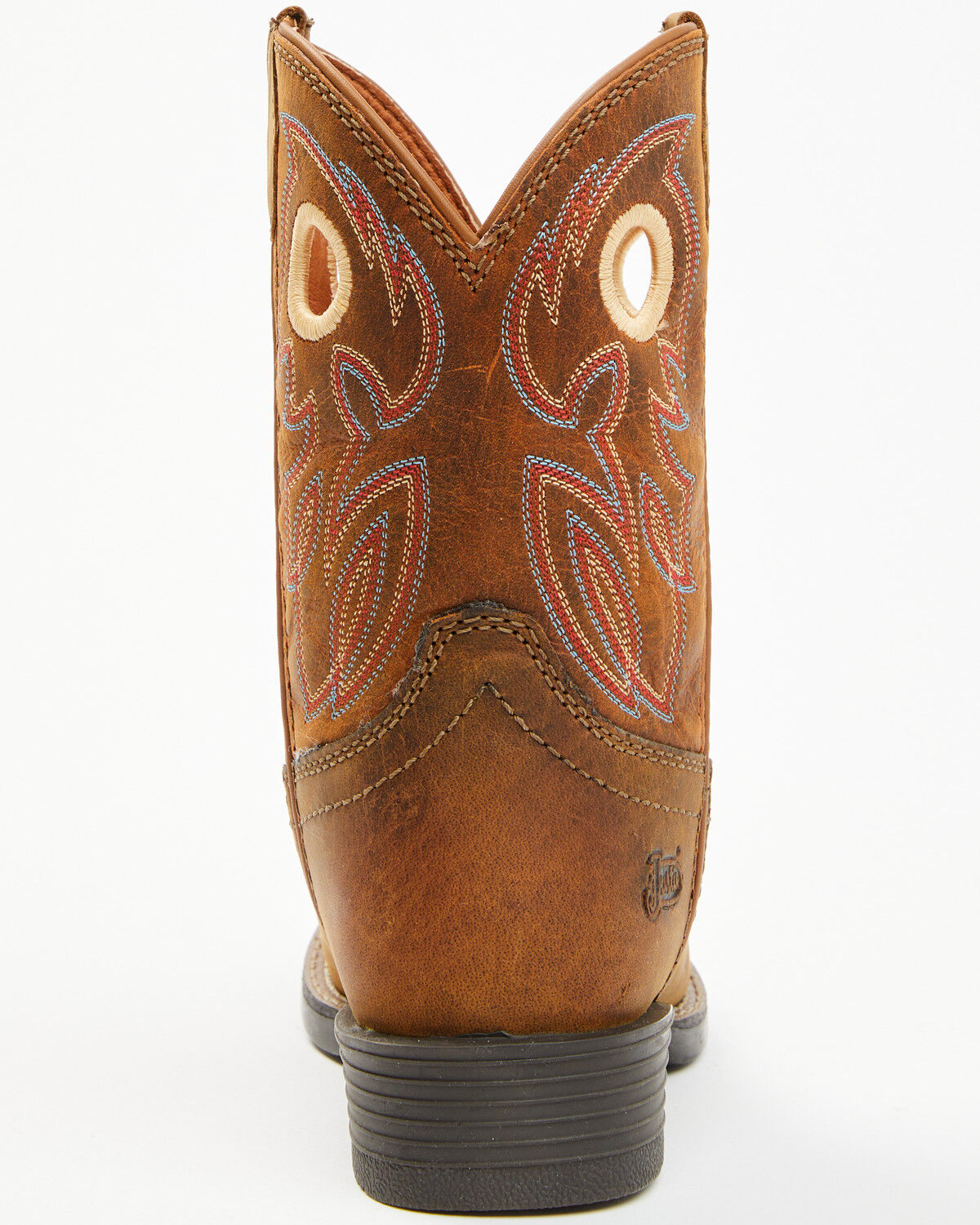Image #5 - Justin Boys' Bowline Western Boots - Broad Square Toe, Brown, hi-res