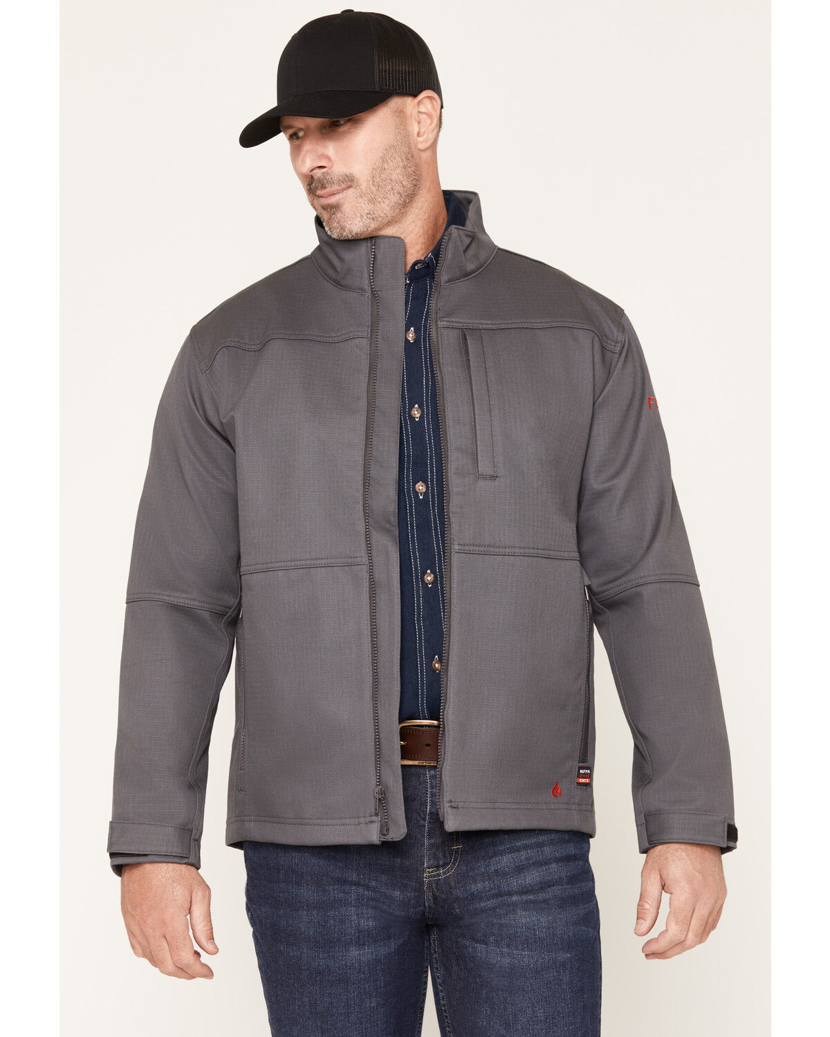 Image #1 - Forge Workwear Men's FR Ripstop Jacket, Grey, hi-res