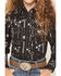 Image #3 - Cowgirl Hardware Girls' Horse Southwest Long Sleeve Snap Stretch Western Shirt, Black, hi-res
