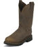 Image #3 - Justin Men's J-Max Balusters Electrical Hazard Pull On Work Boots - Steel Toe, Chocolate, hi-res