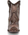 Image #3 - Circle G Women's Floral Embroidered Western Booties - Snip Toe, Chocolate, hi-res