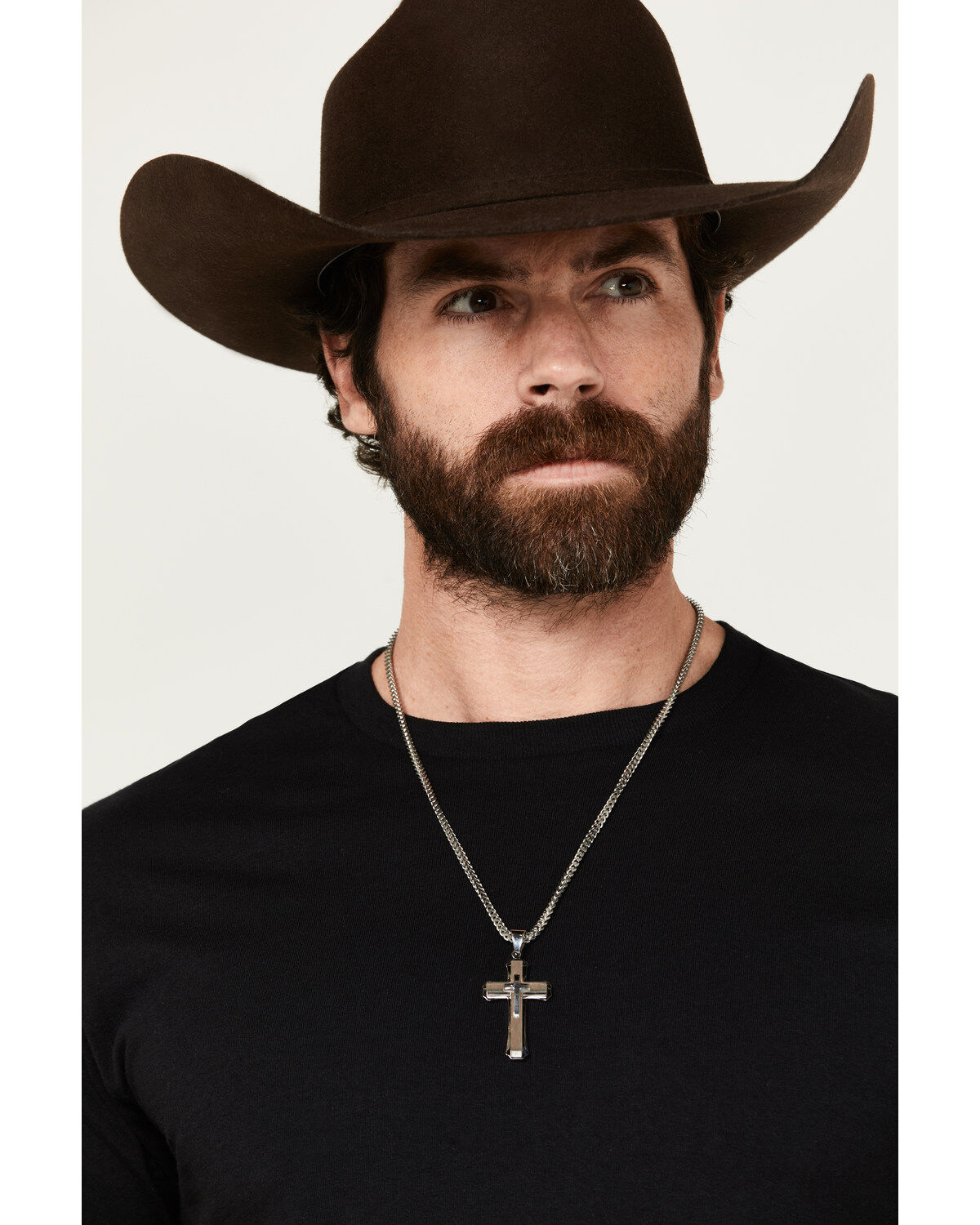 Image #1 - Cody James Men's Ornate Cross Necklace, Silver, hi-res