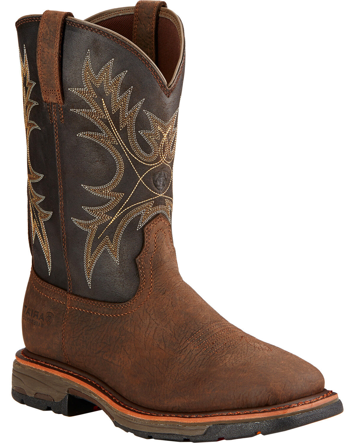 Image #1 - Ariat Men's WorkHog&reg; H2O Western Work Boots - Soft Toe, Brown, hi-res