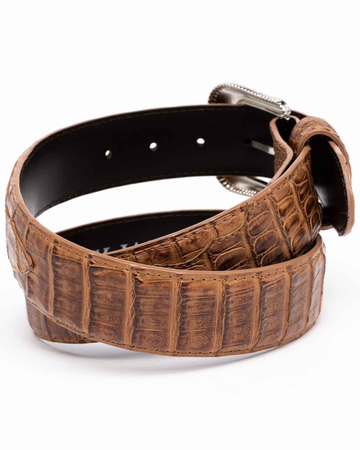 Image #2 - Cody James Men's Hornback Caiman Exotic Belt, Brown, hi-res