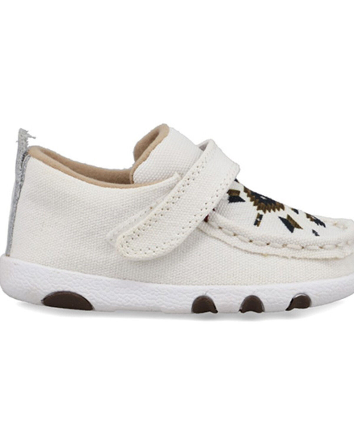 Image #2 - Twisted X Infant Kid's Southwestern Print Driving Mocs, White, hi-res