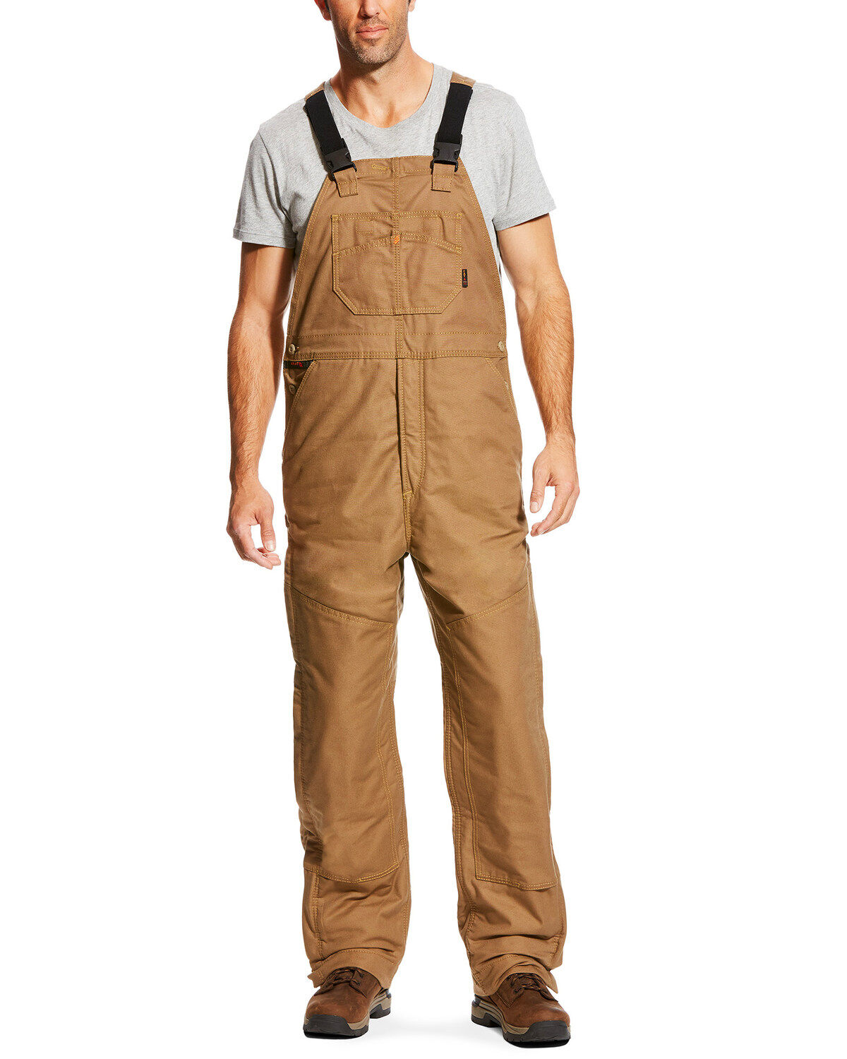 Image #1 - Ariat Men's FR Insulated Bib 2.0 Overalls, Beige/khaki, hi-res