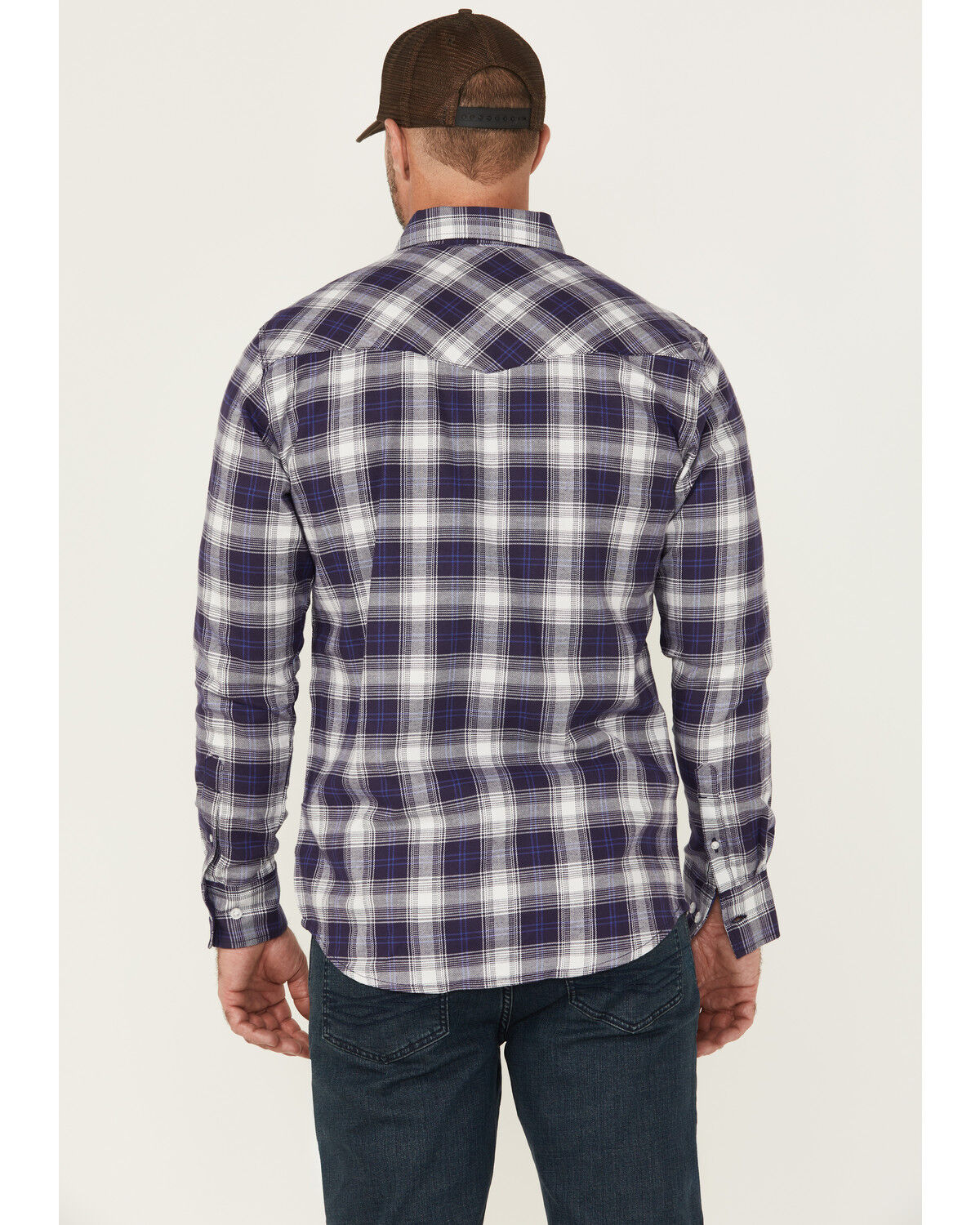 Image #4 - Wrangler Men's FR Plaid Print Long Sleeve Button-Down Work Shirt, , hi-res