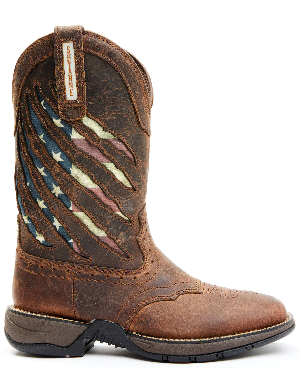 Image #2 - RANK 45&reg; Women's Xero Gravity Lite Flag Western Performance Boots - Broad Square Toe, Brown, hi-res