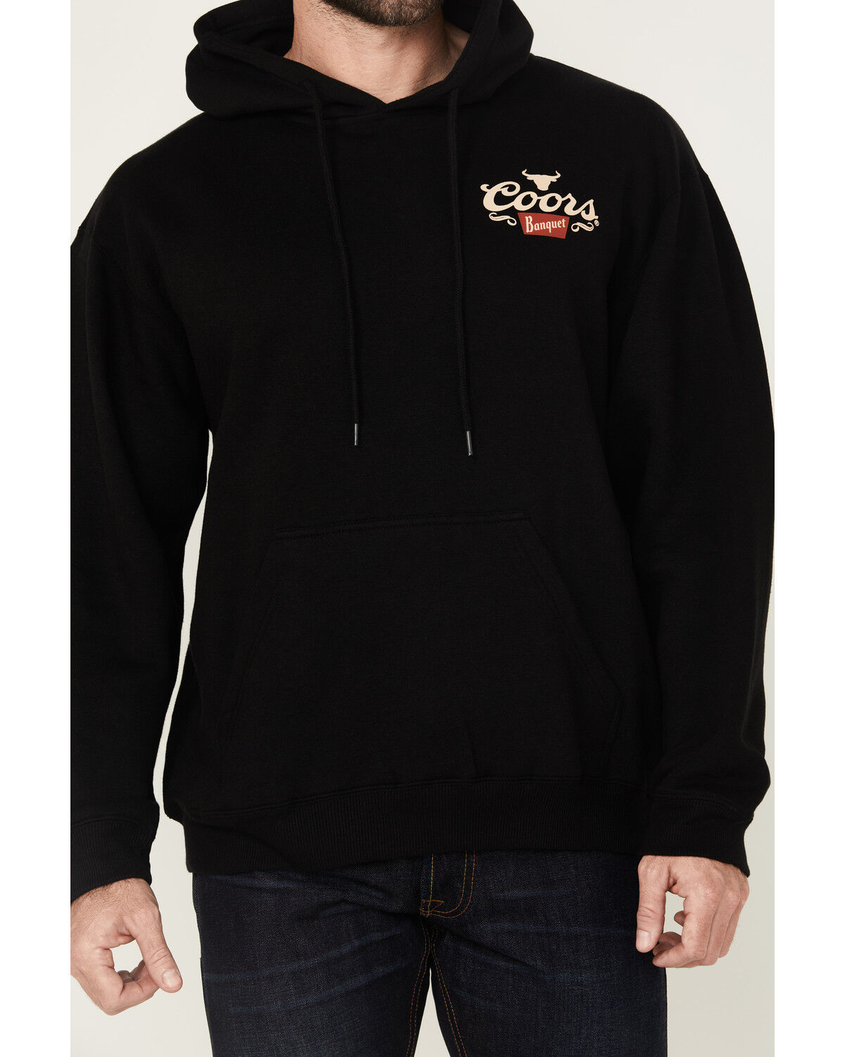 Image #3 - Coors Men's Boot Barn Exclusive Coors Rodeo Steer Head Hooded Sweatshirt, Black, hi-res