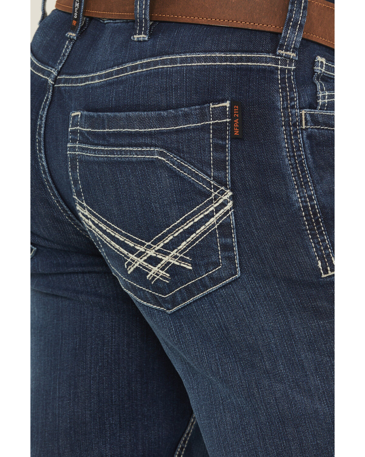 Image #4 - Cody James Men's FR Medium Wash Slim Straight Stretch Denim Work Jeans, Medium Wash, hi-res