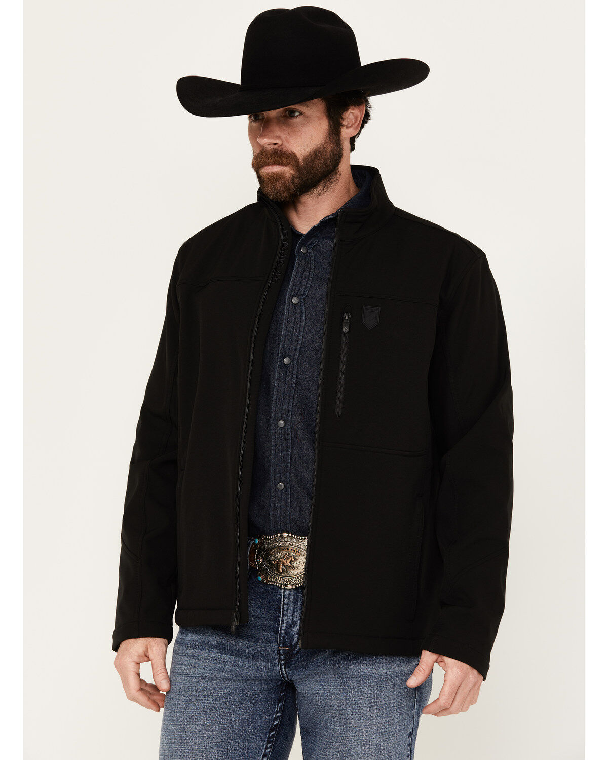 Image #1 - RANK 45&reg; Men's Richwood Softshell Jacket, Black, hi-res