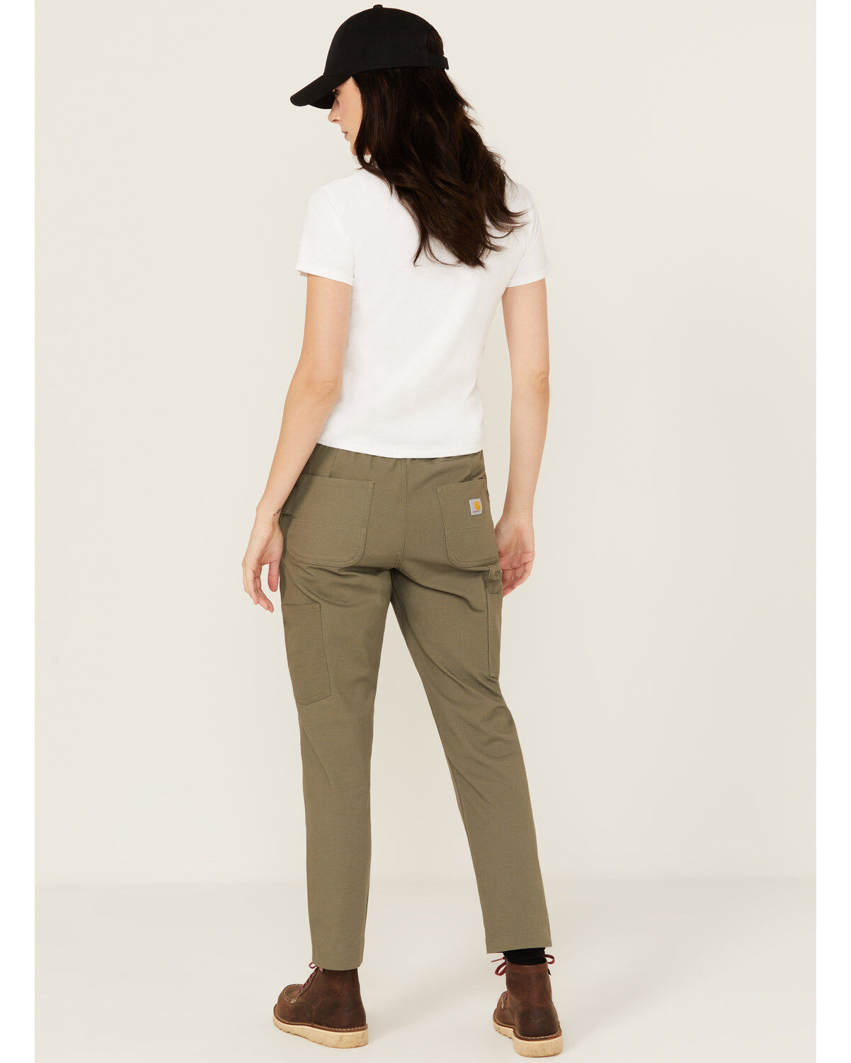 Image #3 - Carhartt Women's Force Relaxed Fit Ripstop Work Pants, Olive, hi-res