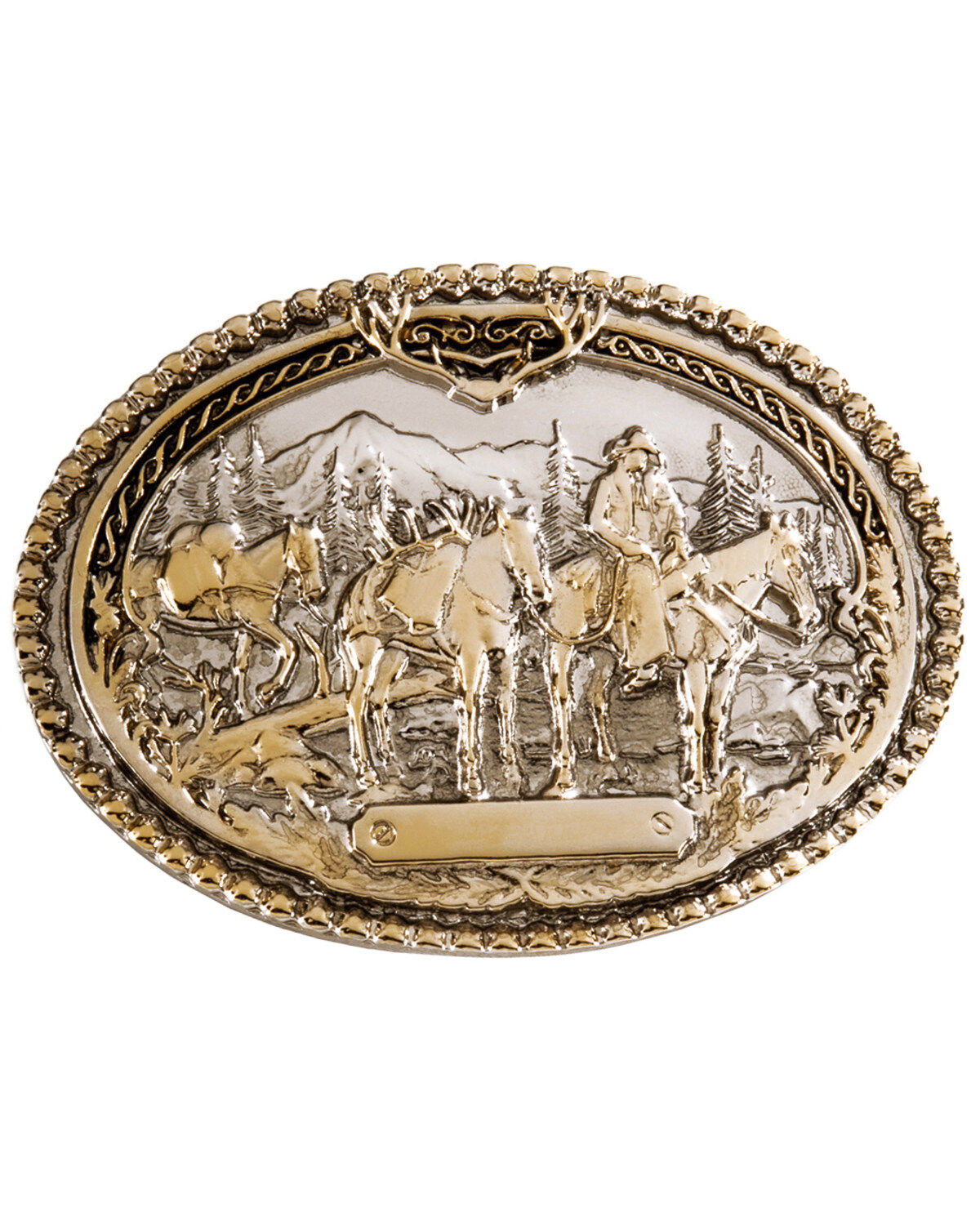 Image #1 - Montana Silversmiths Horse Pack & Rider Belt Buckle, Silver, hi-res