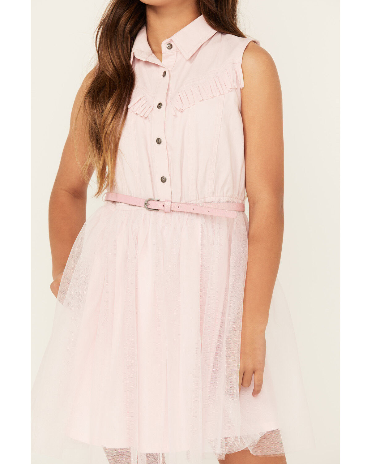 Image #3 - Sugar California Girls' Boot Barn Exclusive Fringe Tutu Dress, Pink, hi-res