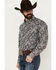 Image #2 - Cinch Men's Exploded Paisley Print Long Sleeve Button-Down Western Shirt, Charcoal, hi-res