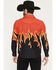 Image #4 - Panhandle Slim Men's Vintage Flame Print Long Sleeve Snap Western Shirt, , hi-res
