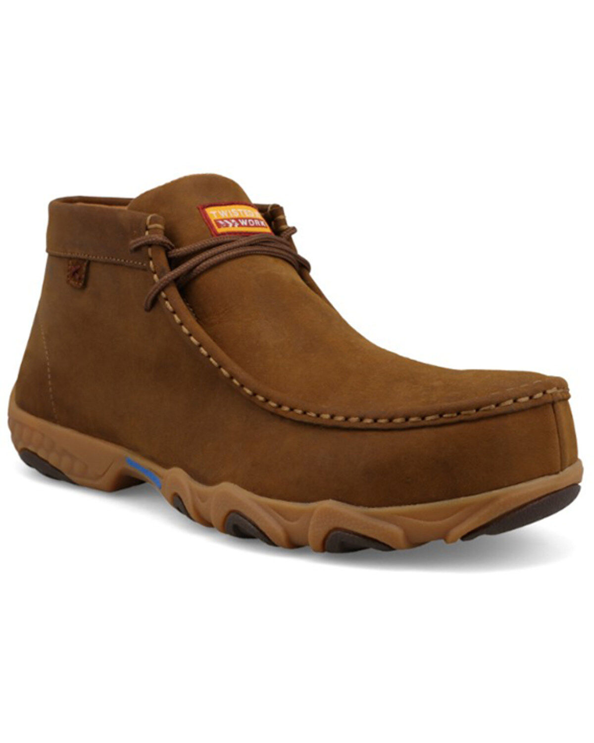 Image #1 - Twisted X Men's Work Chukka Driving Mocs - Nano Composite Toe, Distressed Brown, hi-res