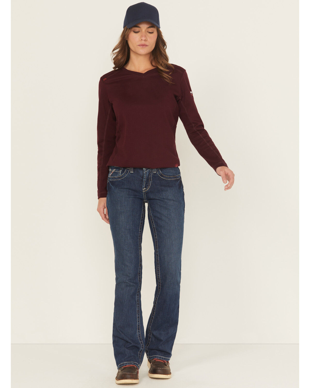 Image #1 - Ariat Women's Mid Rise Flame Resistant Boot Cut Jeans, Denim, hi-res
