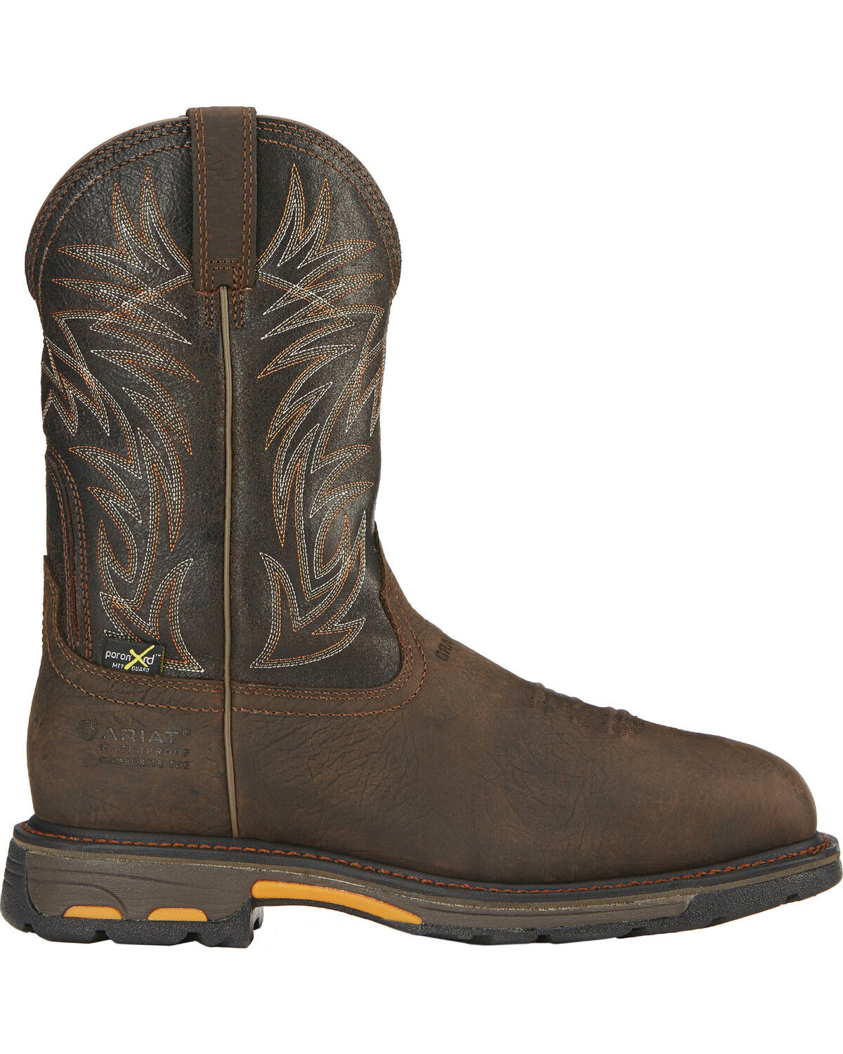 Image #2 - Ariat Men's WorkHog&reg; Waterproof Met Guard Western Work Boots - Composite Toe, Brown, hi-res