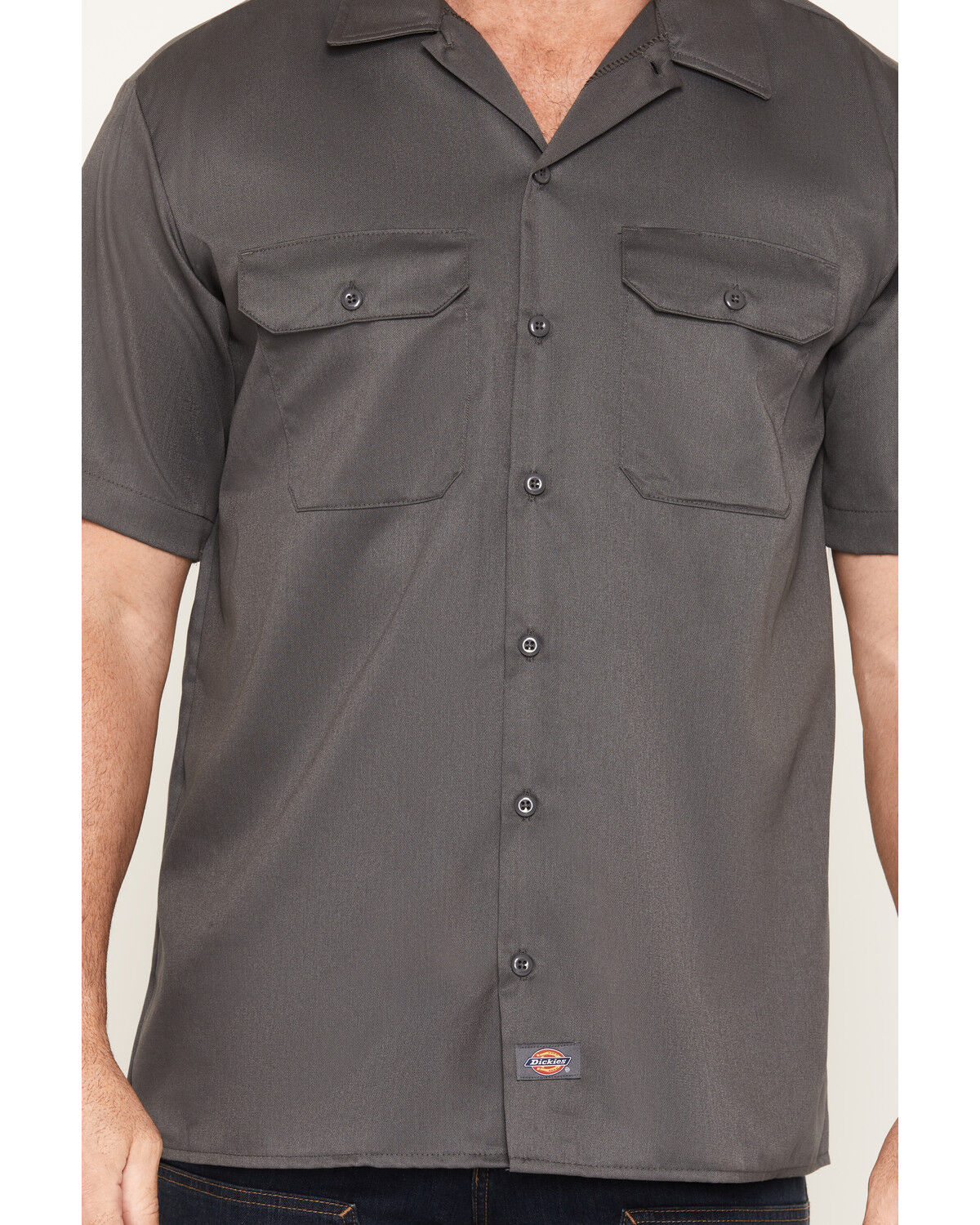 Image #3 - Dickies Men's Twill Short Sleeve Button-Down Original Work Shirt, No Color, hi-res