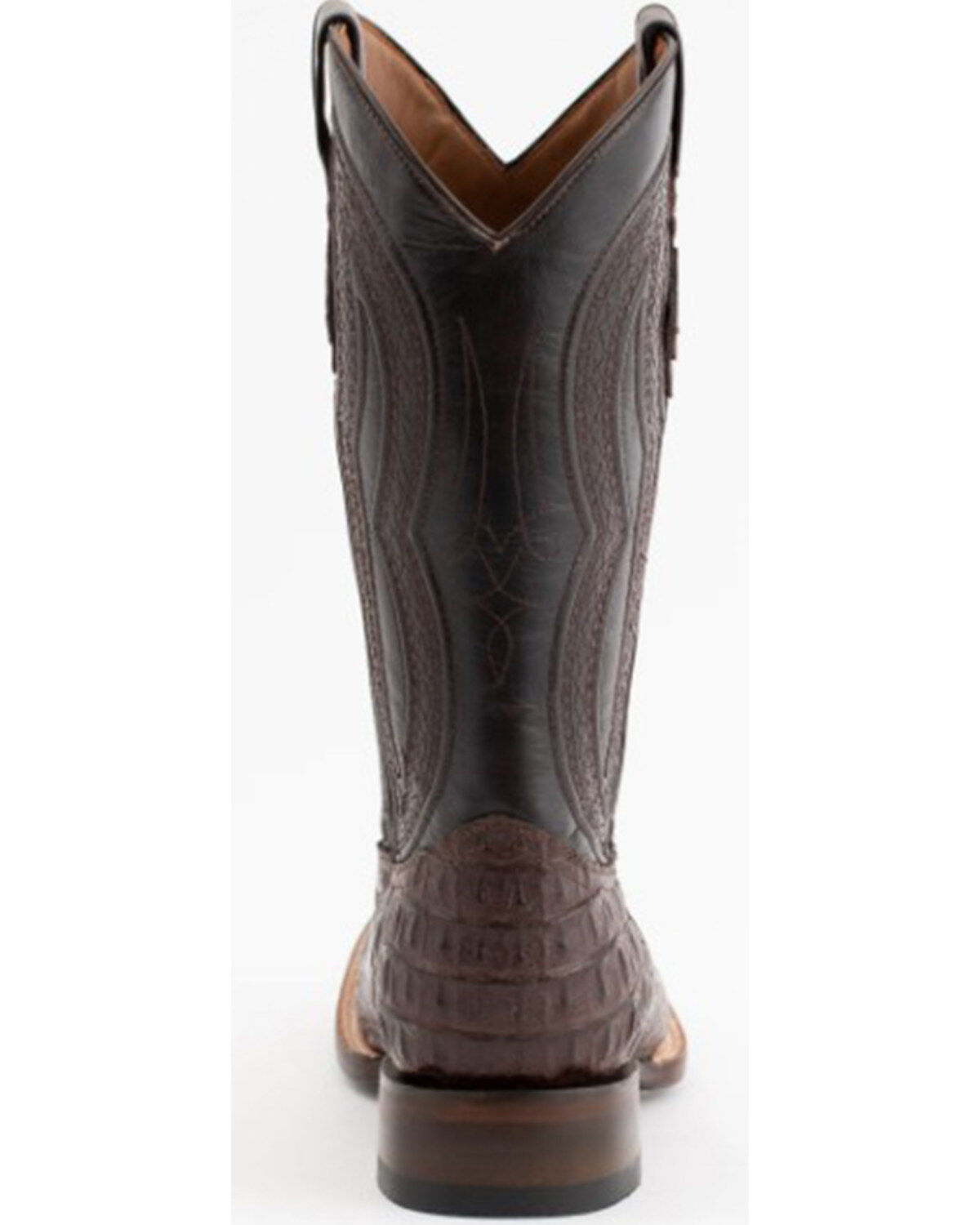 Image #5 - Ferrini Men's Exotic Caiman Western Boots - Broad Square Toe, Chocolate, hi-res
