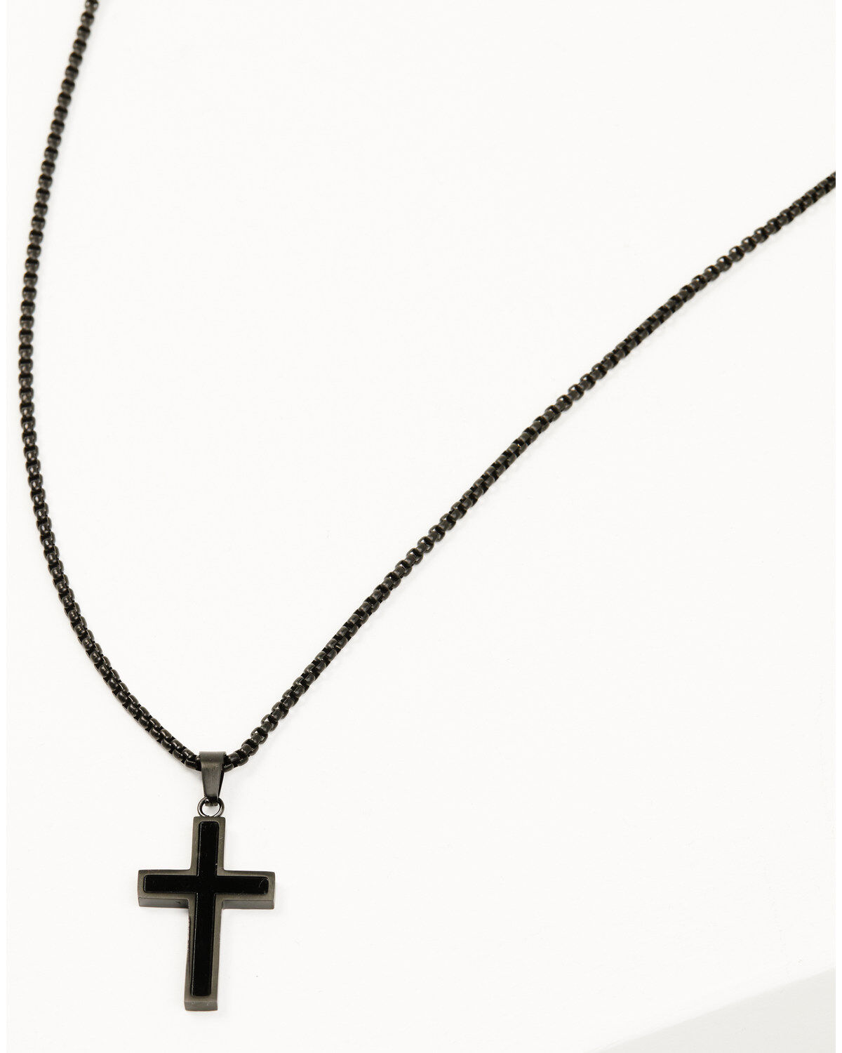 Image #2 - Cody James Men's Matte Black Inlay Cross Necklace, Black, hi-res
