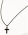 Image #2 - Cody James Men's Matte Black Inlay Cross Necklace, Black, hi-res