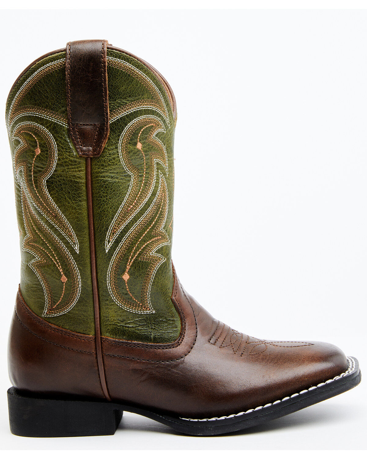 Image #2 - RANK 45&reg; Boys' Kasey Western Boots - Broad Square Toe, Green, hi-res