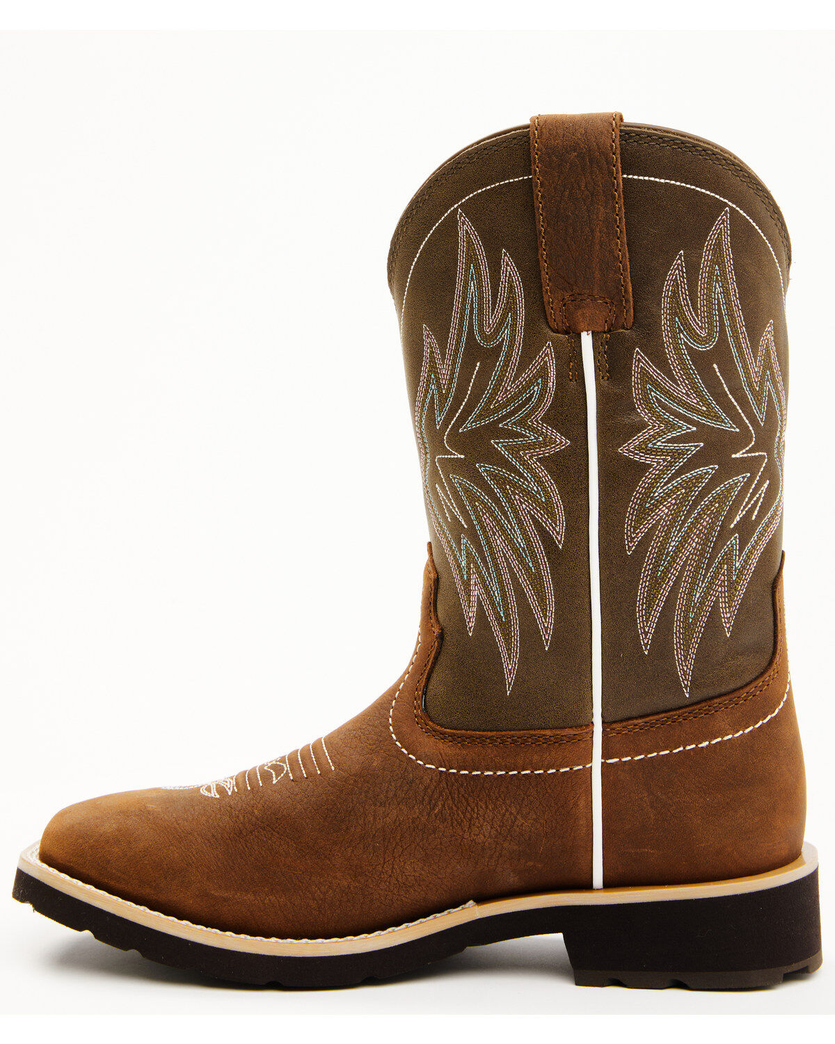 Image #3 - RANK 45&reg; Women's Sage Western Performance Boots - Broad Square Toe, Olive, hi-res