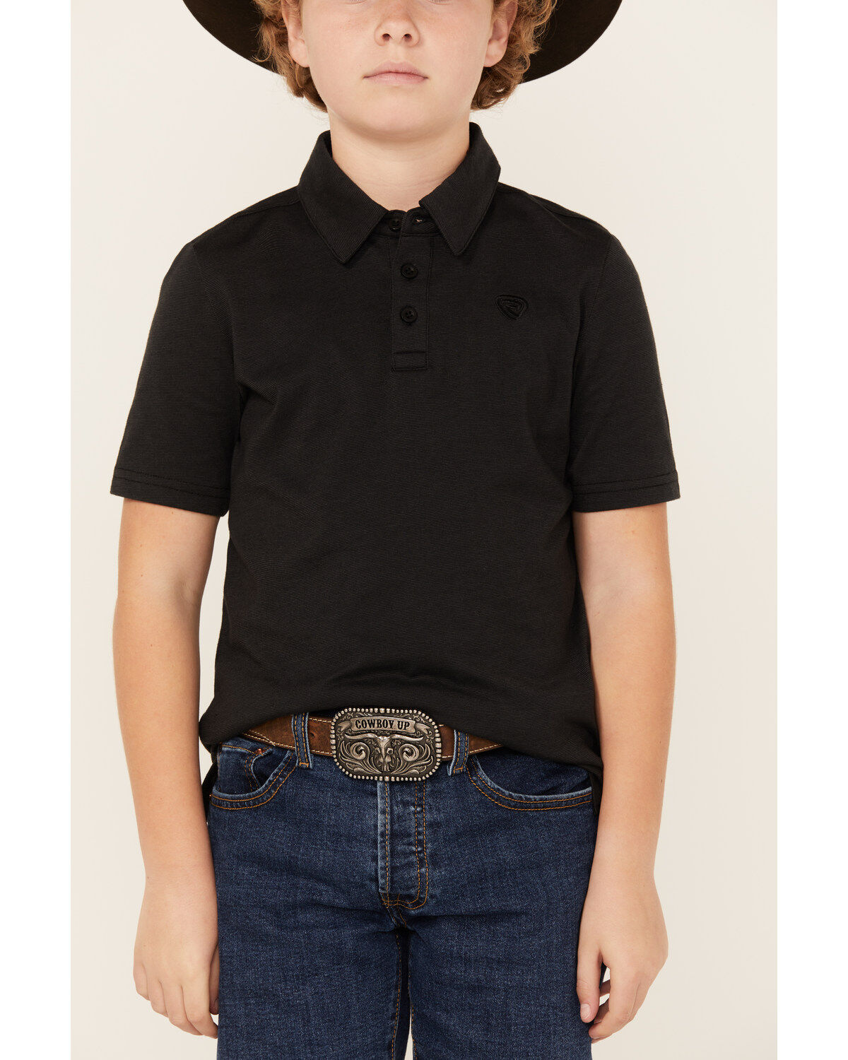 Image #3 - Rock & Roll Denim Boys' Short Sleeve Polo Shirt, Black, hi-res