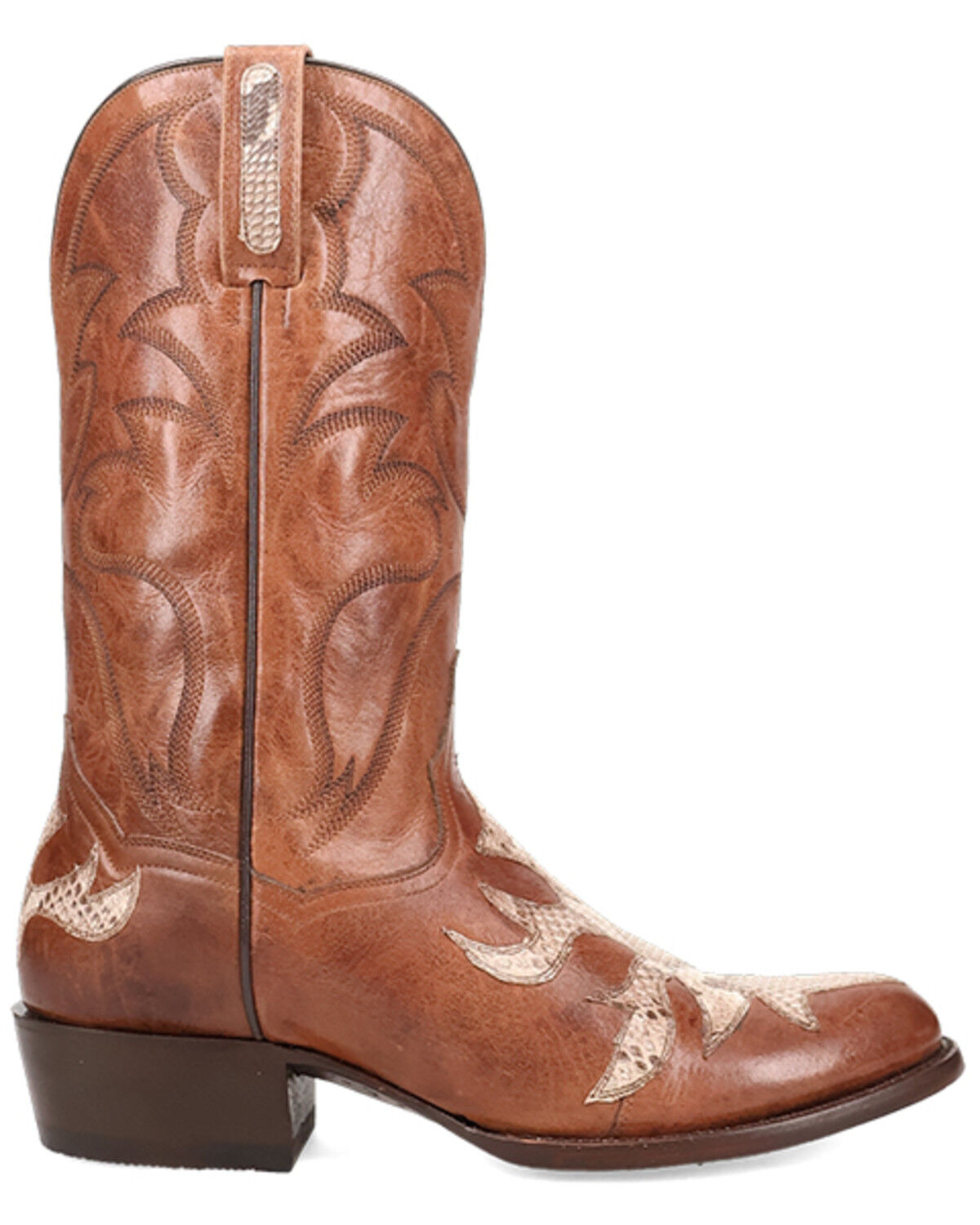Image #2 - Dan Post Men's Exotic Snake Western Boots - Round Toe, Natural, hi-res