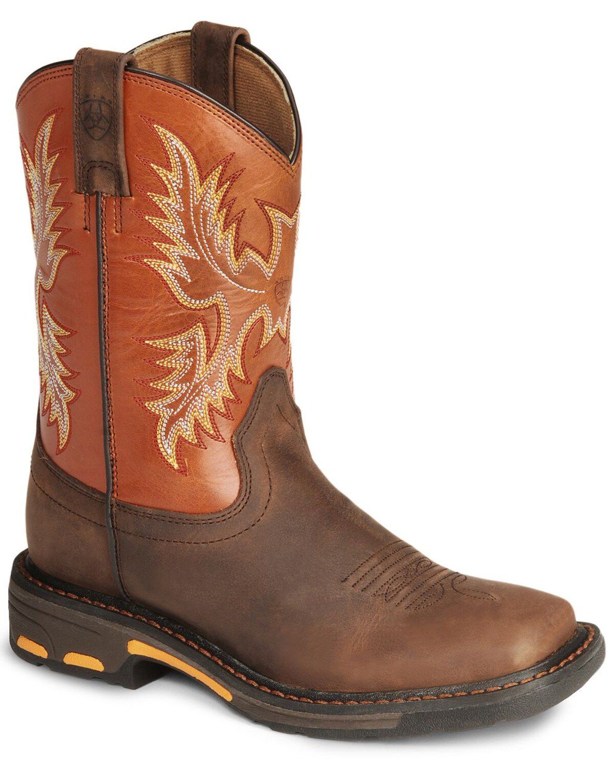 Image #1 - Ariat Boys' Earth WorkHog&reg; Western Boots - Broad Square Toe, Earth, hi-res