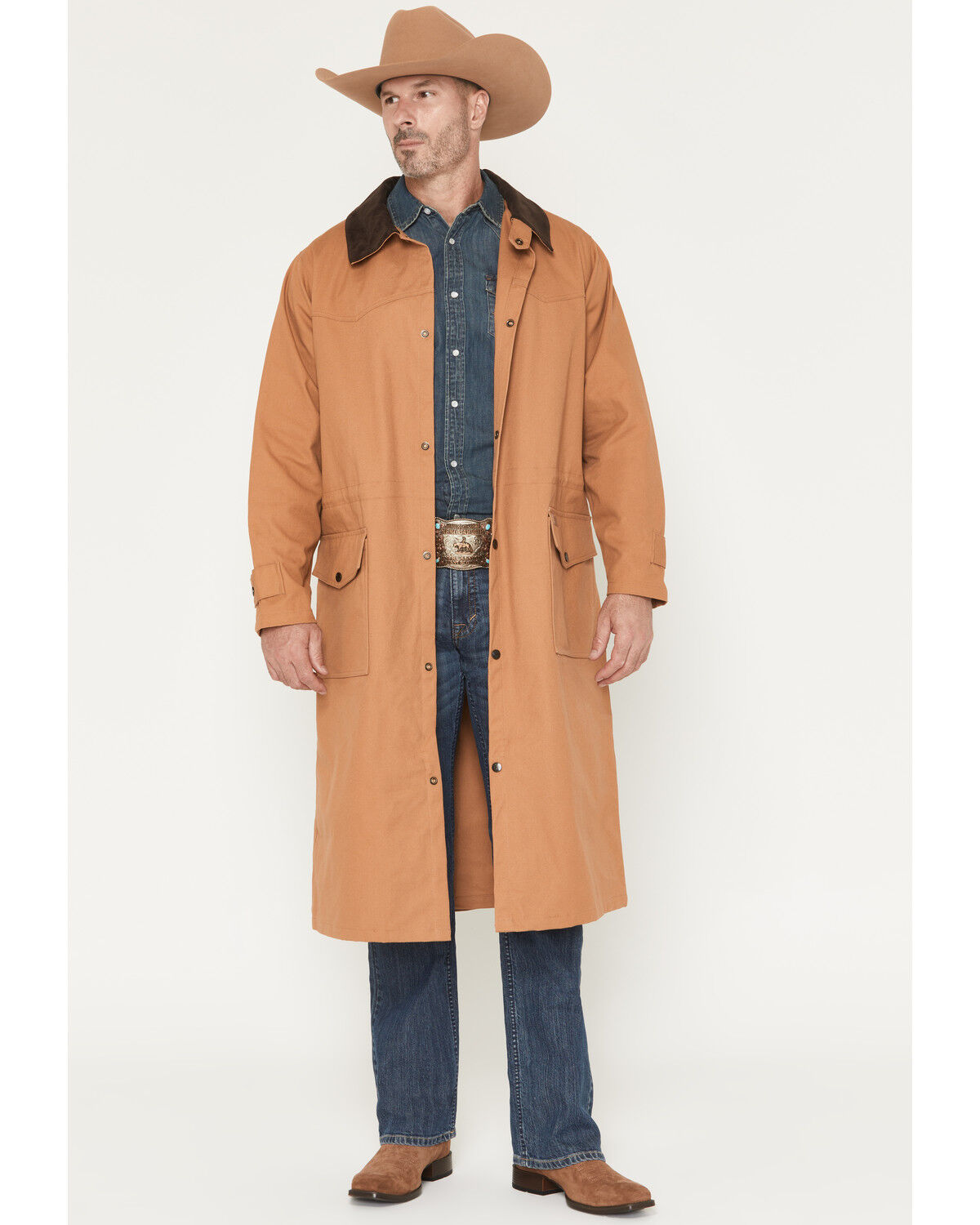 Outback Trading Co Men's Canvas Duster, Camel, hi-res