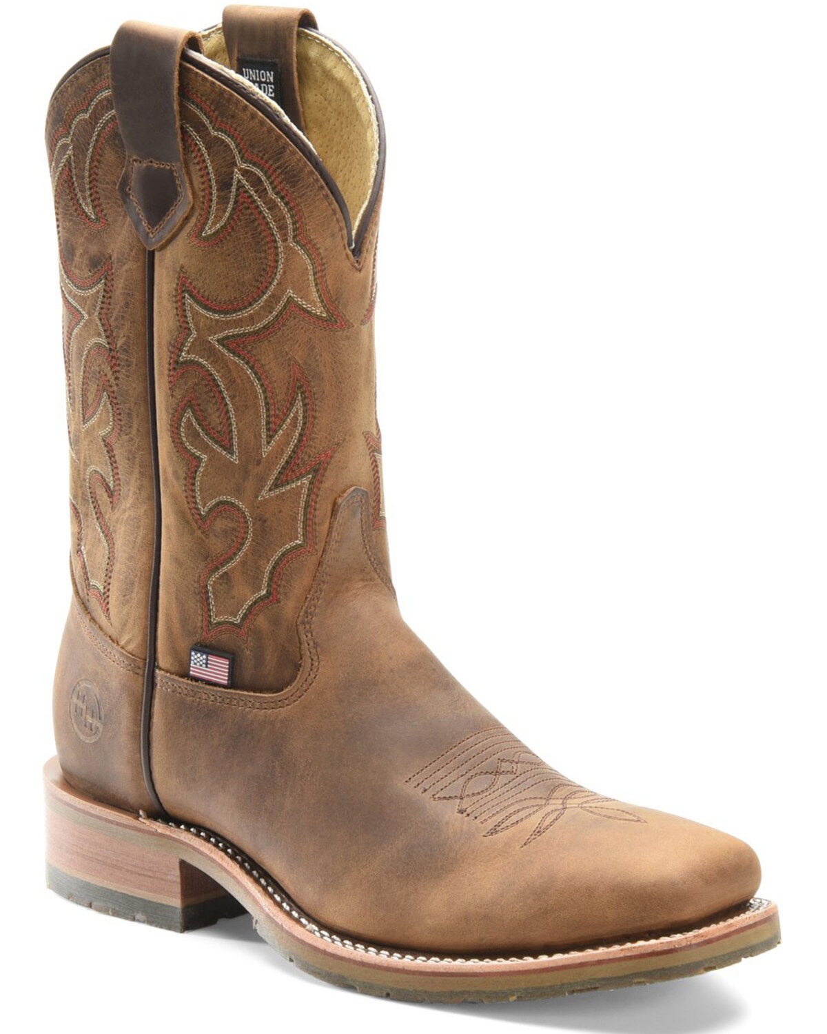 Image #1 - Double H Men's Anton Western Work Boots - Steel Toe, Brown, hi-res