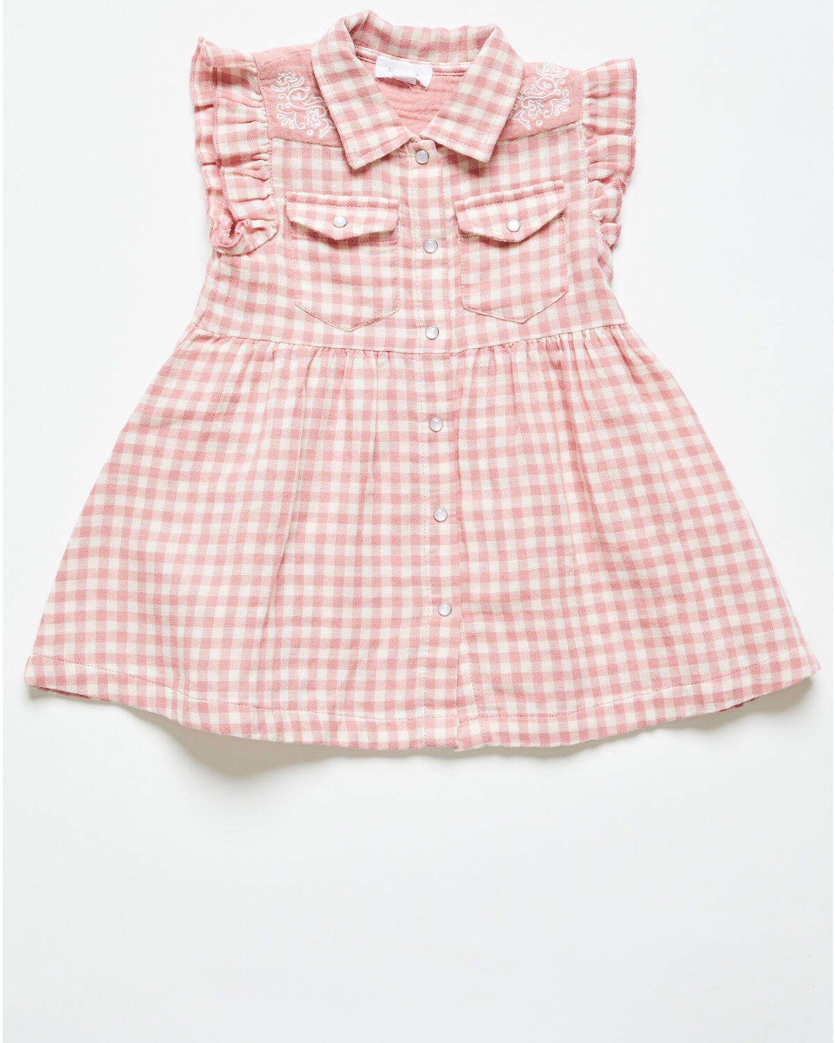 Angel Dear Toddler Girls' Boot Barn Exclusive Plaid Print Sleeveless Snap Western Dress, Pink, hi-res